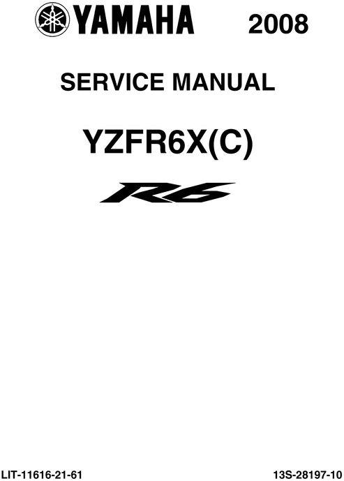 Product picture Yamaha YZF-R6 2008 X(C) - Service Manual - ENG